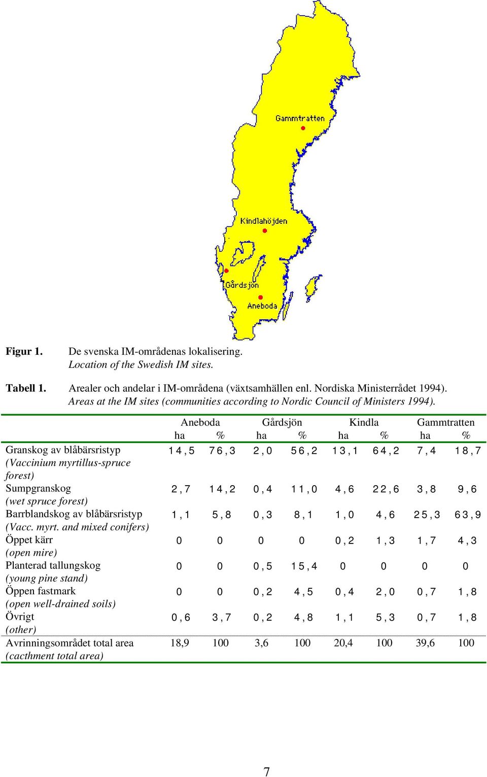 Granskog av blåbärsristyp (Vaccinium myrti