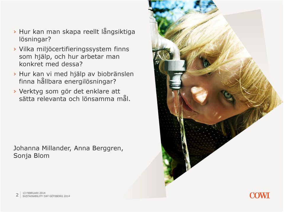 med dessa? Hur kan vi med hjälp av biobränslen finna hållbara energilösningar?