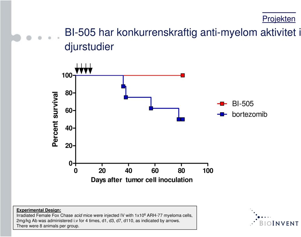 Irradiated Female Fox Chase scid mice were injected IV with 1x10 6 ARH-77 myeloma cells, 2mg/kg Ab was