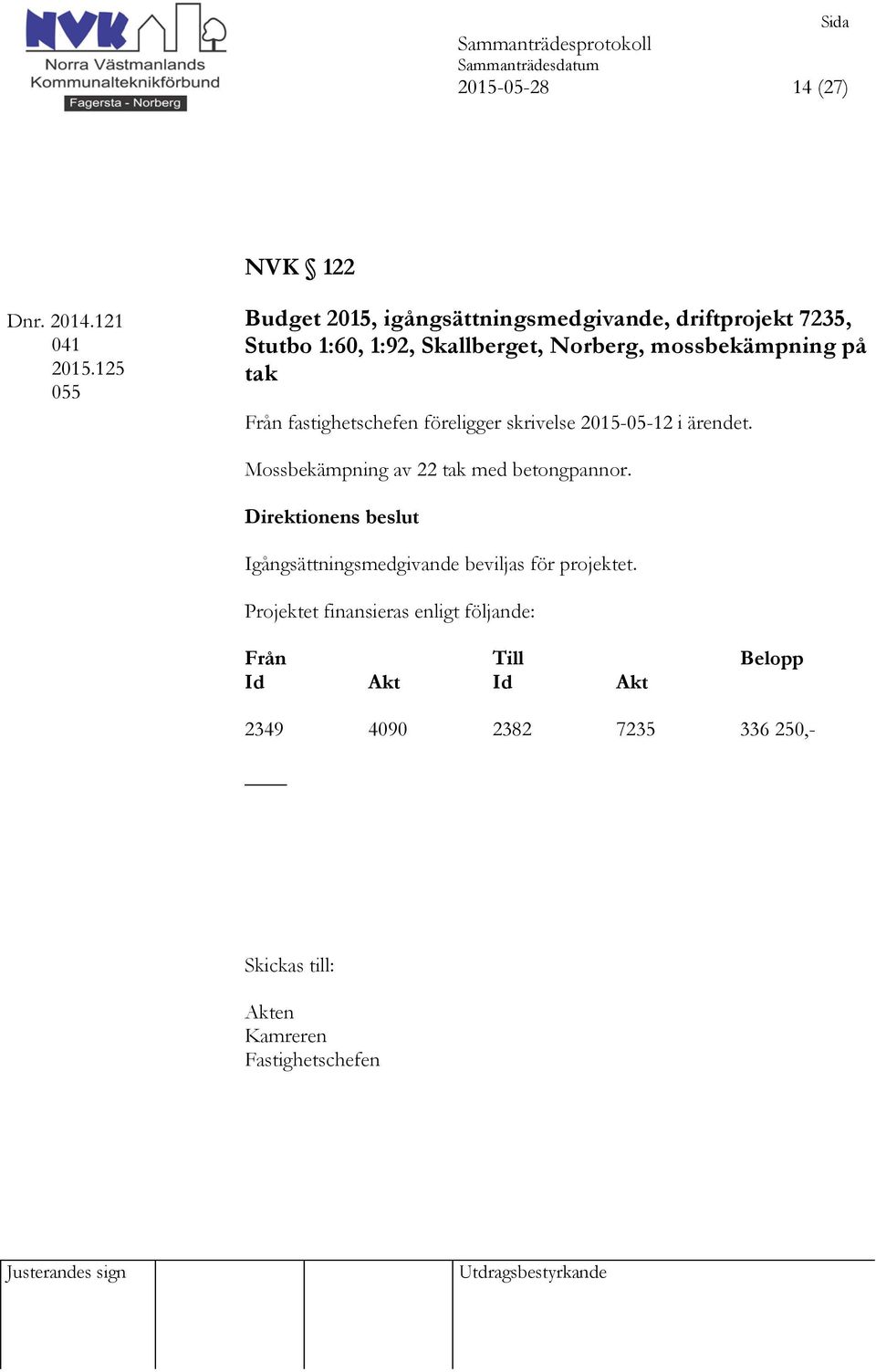 1:60, 1:92, Skallberget, Norberg, mossbekämpning på tak Från