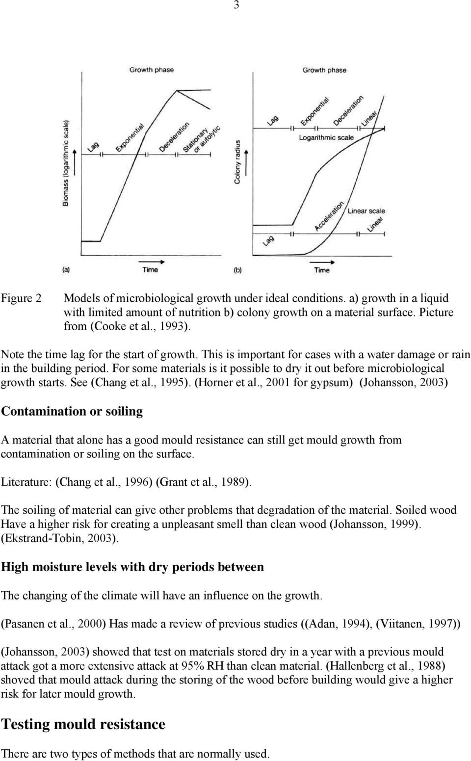 For some materials is it possible to dry it out before microbiological growth starts. See (Chang et al., 1995). (Horner et al.