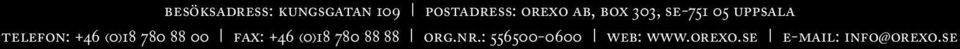 +46 ()18 78 88 FAX: +46 ()18 78 88 88 ORG.NR.