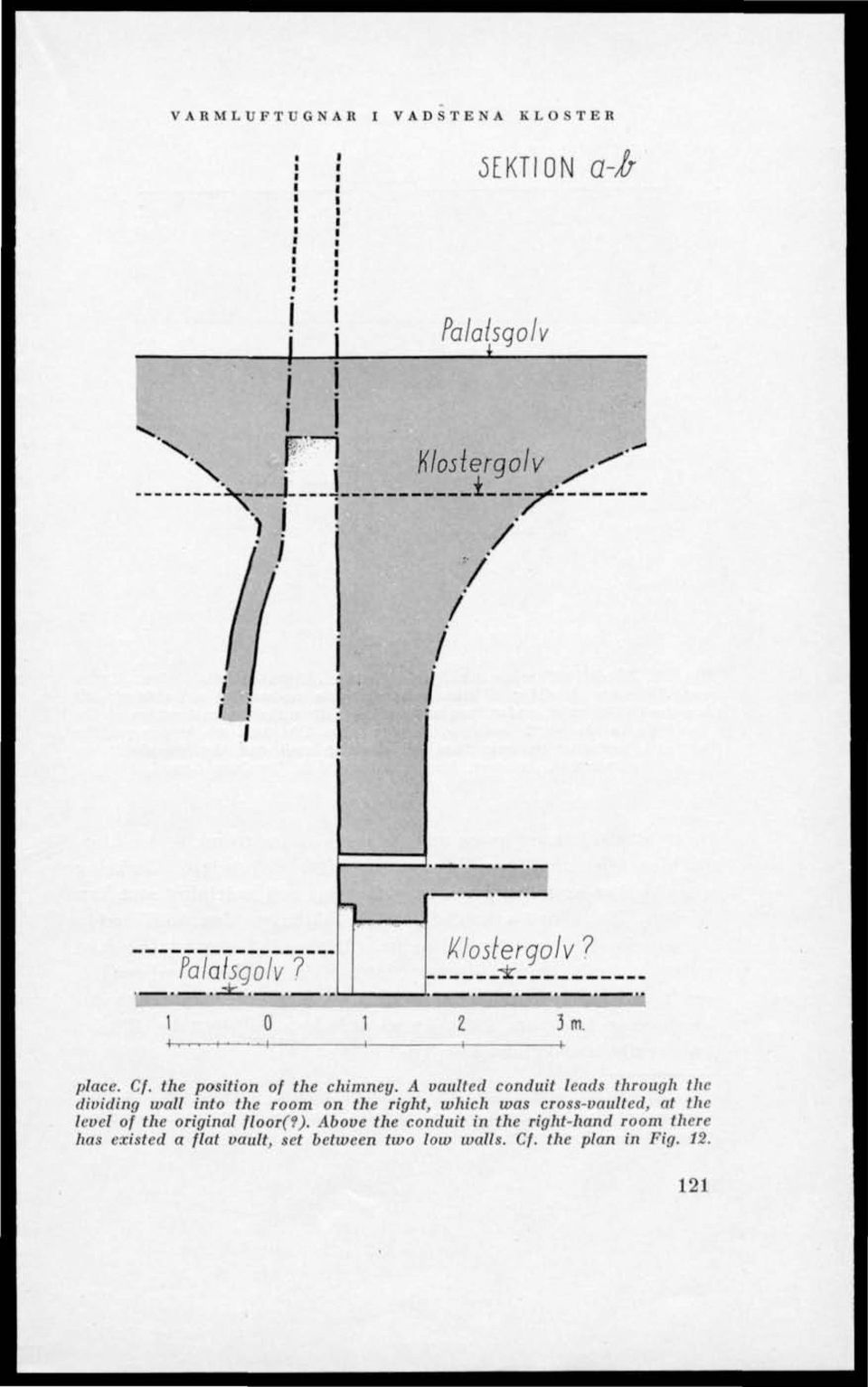 A vaulted conduit leads through the dividing wall into the room on the right, which was cross-vaulted, at