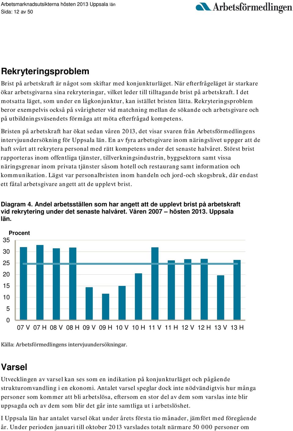 Rekryteringsproblem beror exempelvis också på svårigheter vid matchning mellan de sökande och arbetsgivare och på utbildningsväsendets förmåga att möta efterfrågad kompetens.