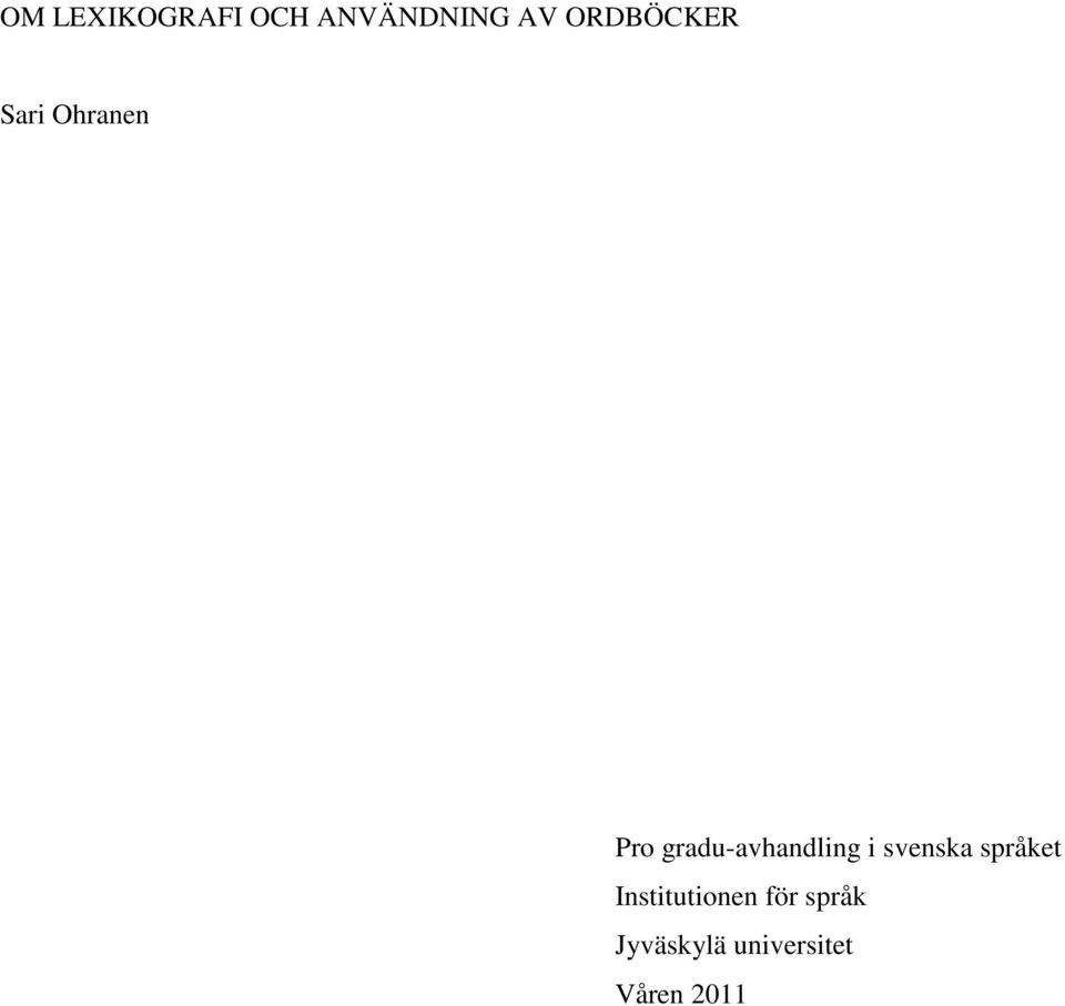 gradu-avhandling i svenska språket