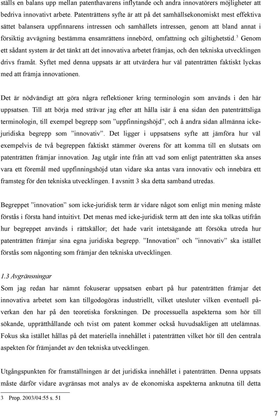innebörd, omfattning och giltighetstid. 3 Genom ett sådant system är det tänkt att det innovativa arbetet främjas, och den tekniska utvecklingen drivs framåt.