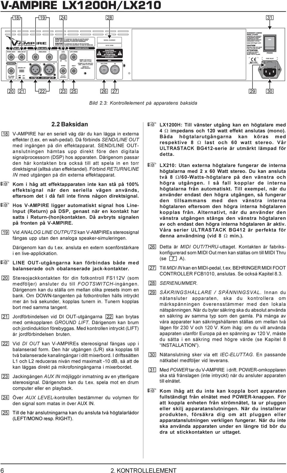 Därigenom paar den här kontakten bra ockå till att pela in en torr direktignal (alltå utan effektandel). Förbind RETURN/LINE IN med utgången på din externa effektapparat.