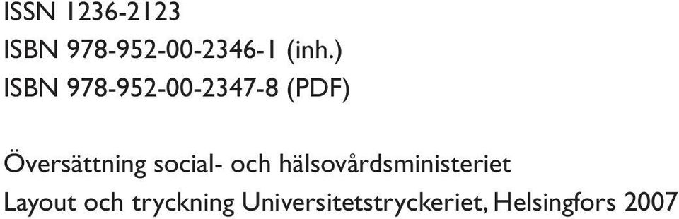 social- och hälsovårdsministeriet Layout och