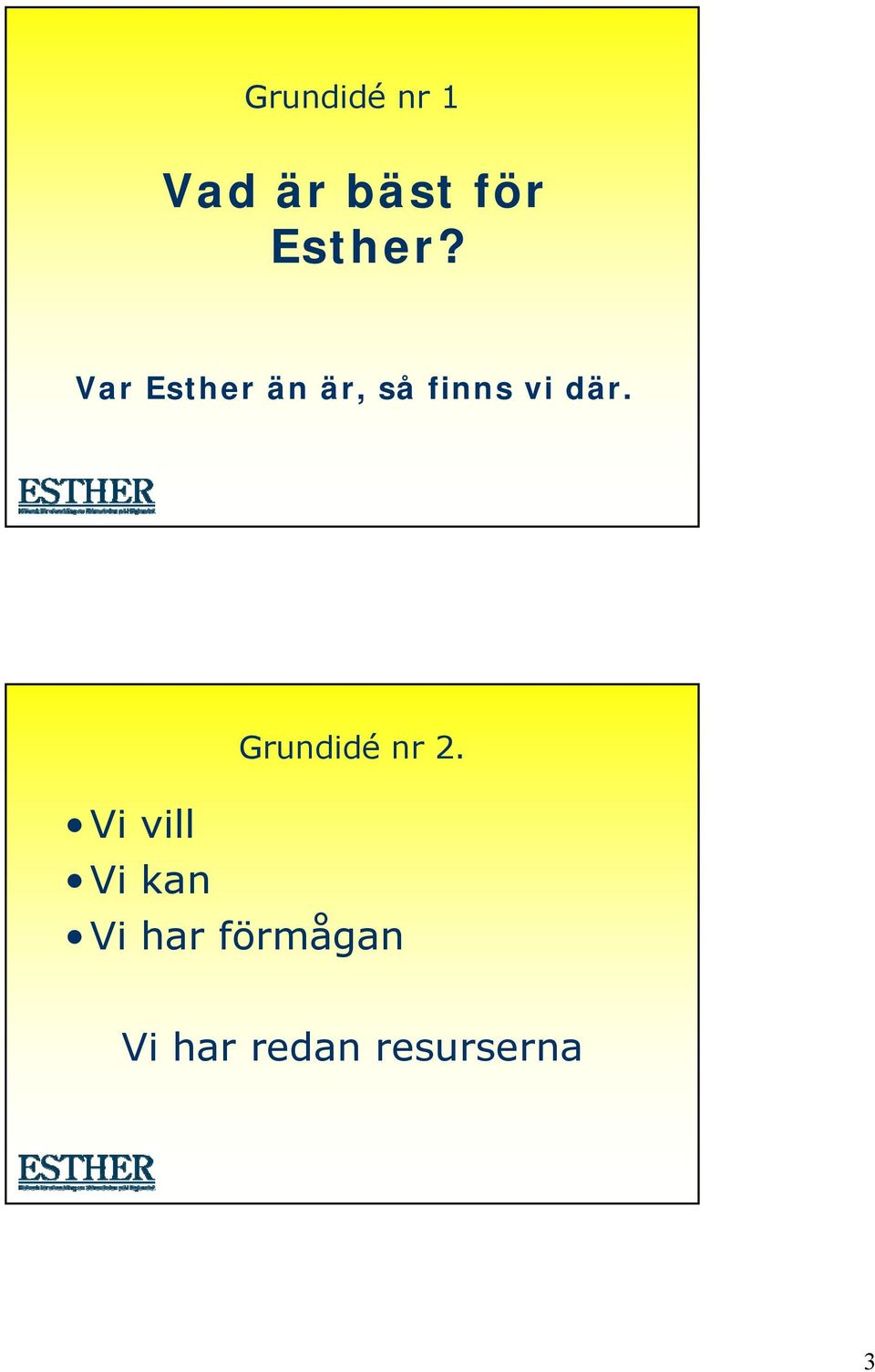 Var Esther än är, så finns vi där.