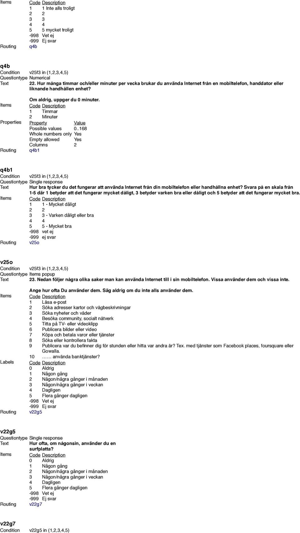 1 1 Inte alls troligt 3 3 5 5 mycket troligt Routing q4b q4b Condition v25f3 in (1,2,3,4,5) Text 22.