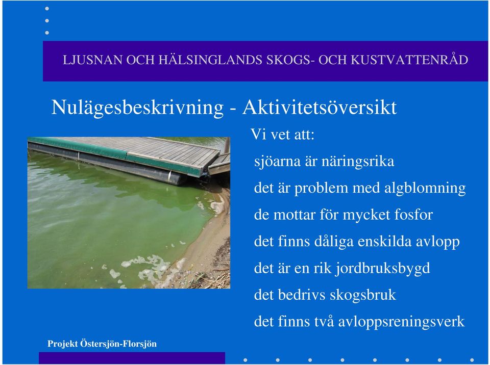 mycket fosfor det finns dåliga enskilda avlopp det är en rik