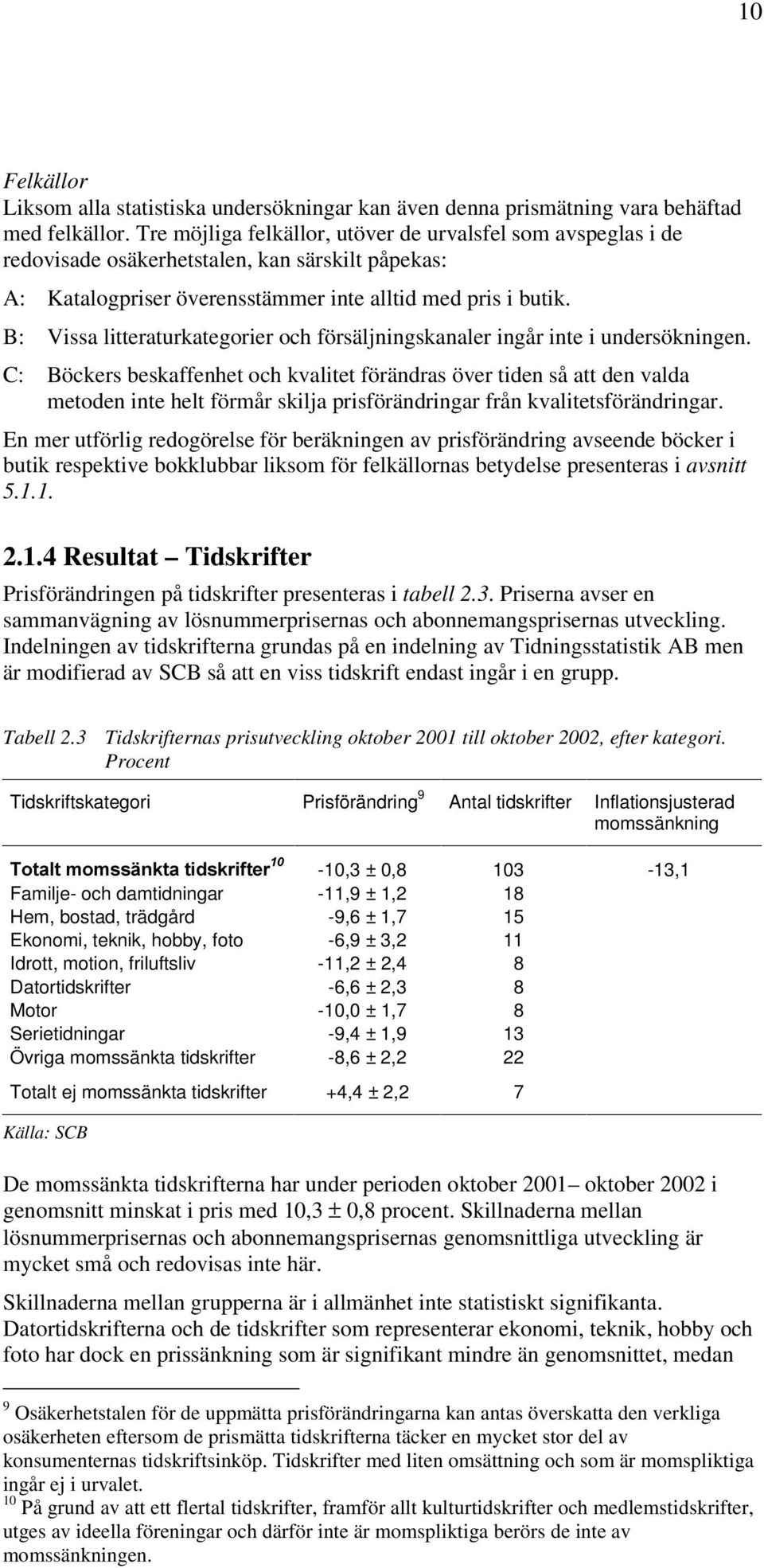 B: Vissa litteraturkategorier och försäljningskanaler ingår inte i undersökningen.