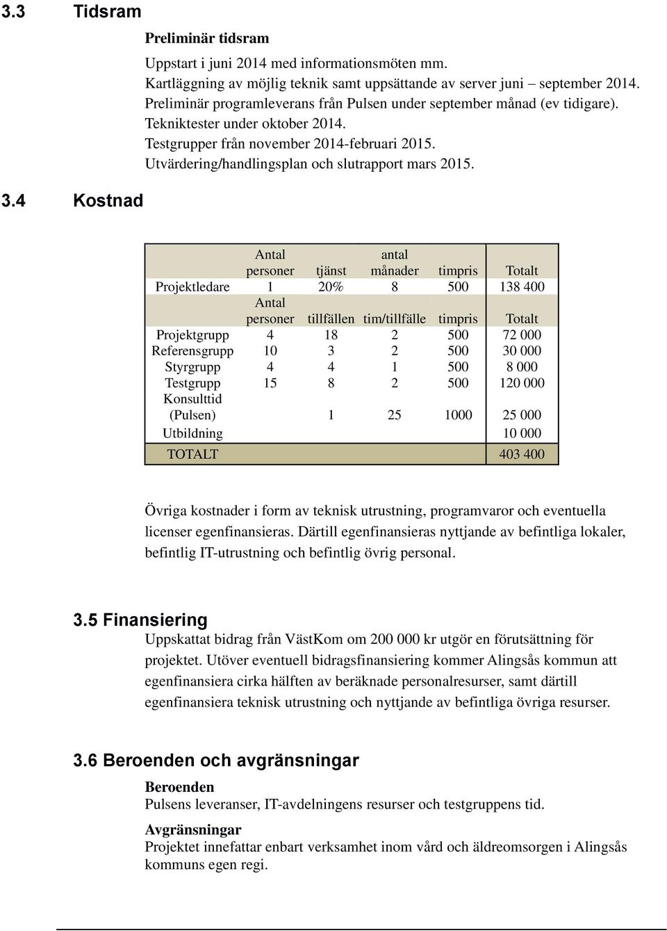 Utvärdering/handlingsplan och slutrapport mars 2015.