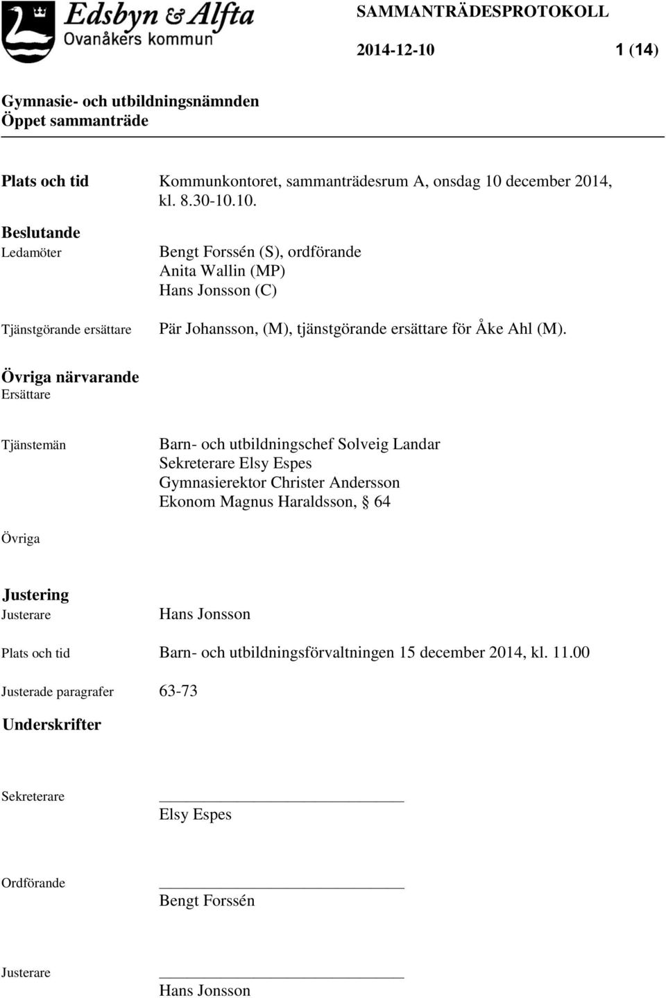 december 2014, kl. 8.30-10.