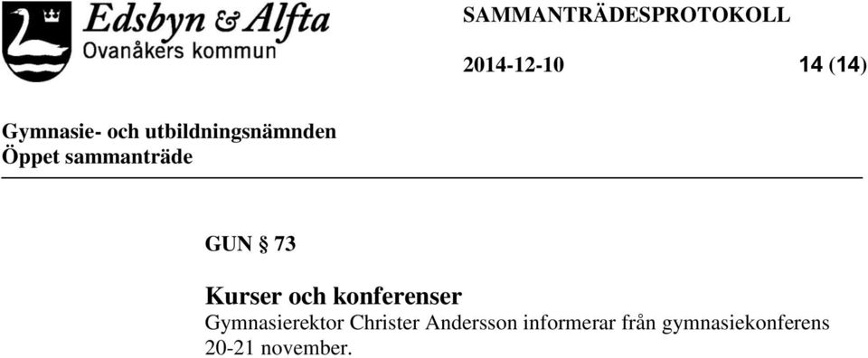 Christer Andersson informerar