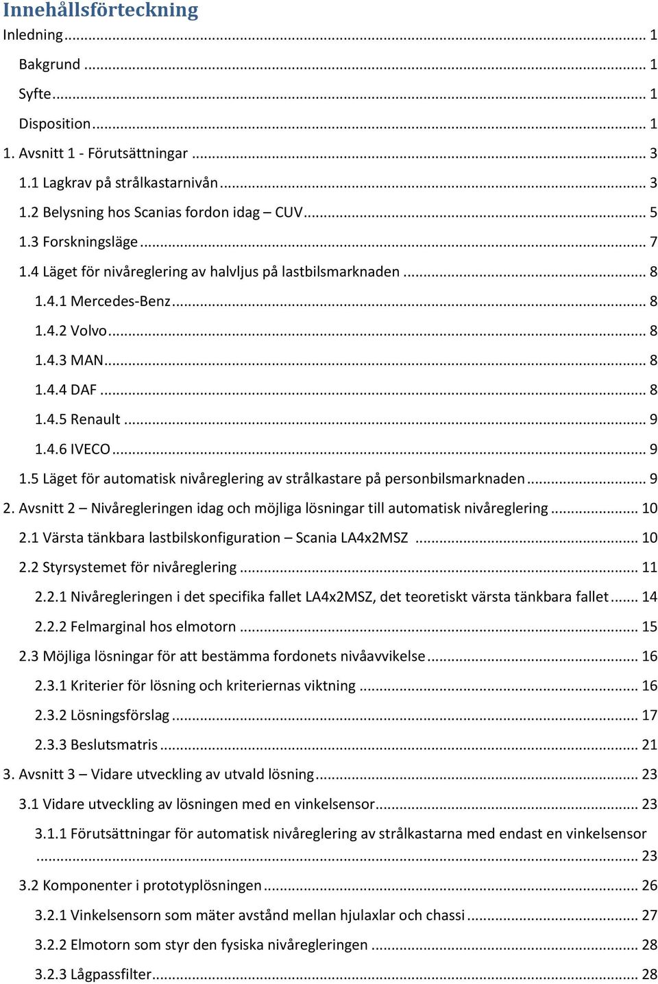 Automatisk nivåreglering av strålkastare - PDF Gratis nedladdning