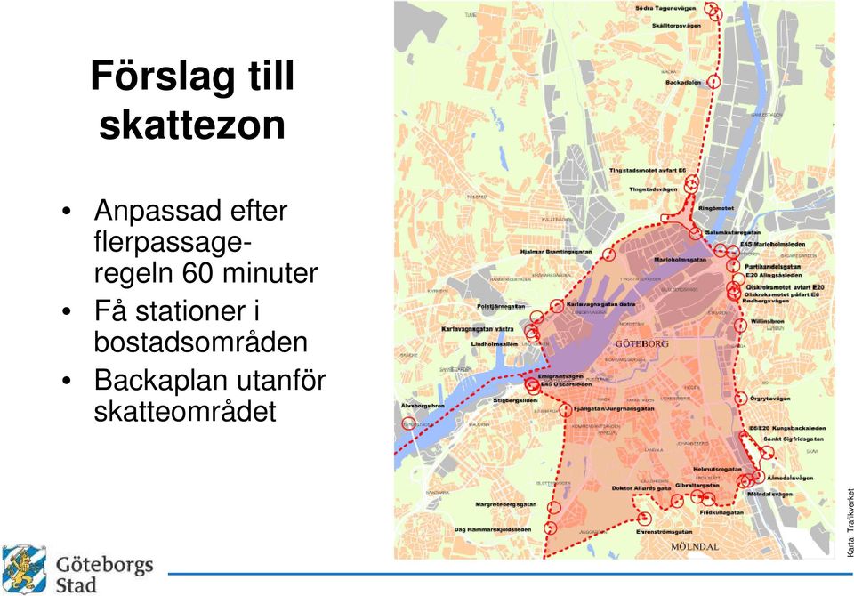 Få stationer i bostadsområden