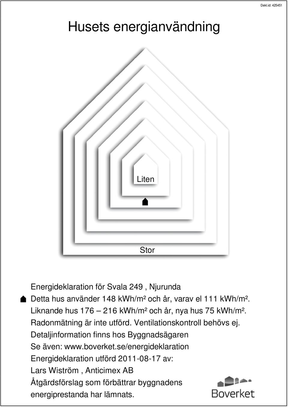 Ventilationskontroll behövs ej. Detaljinformation finns hos Byggnadsägaren Se även: www.boverket.