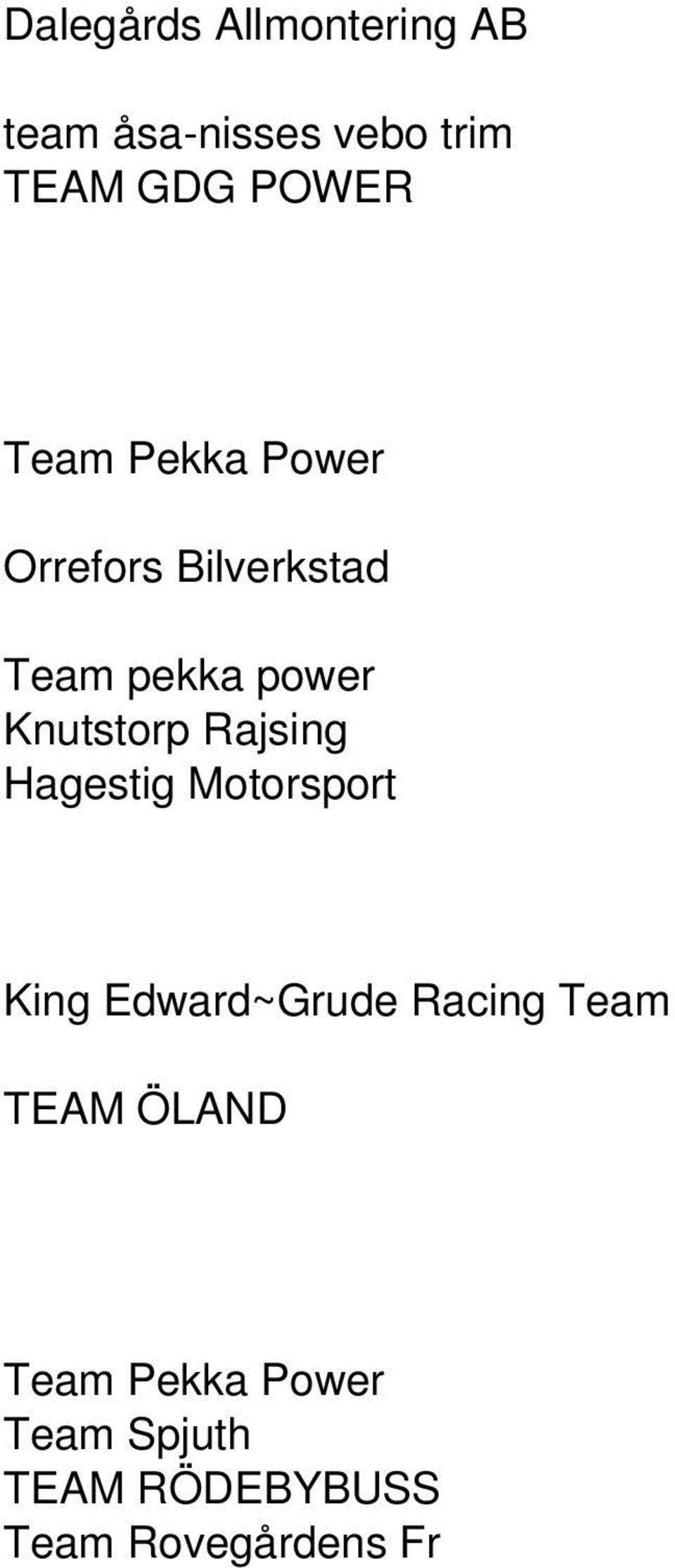 Knutstorp Rajsing Hagestig Motorsport King