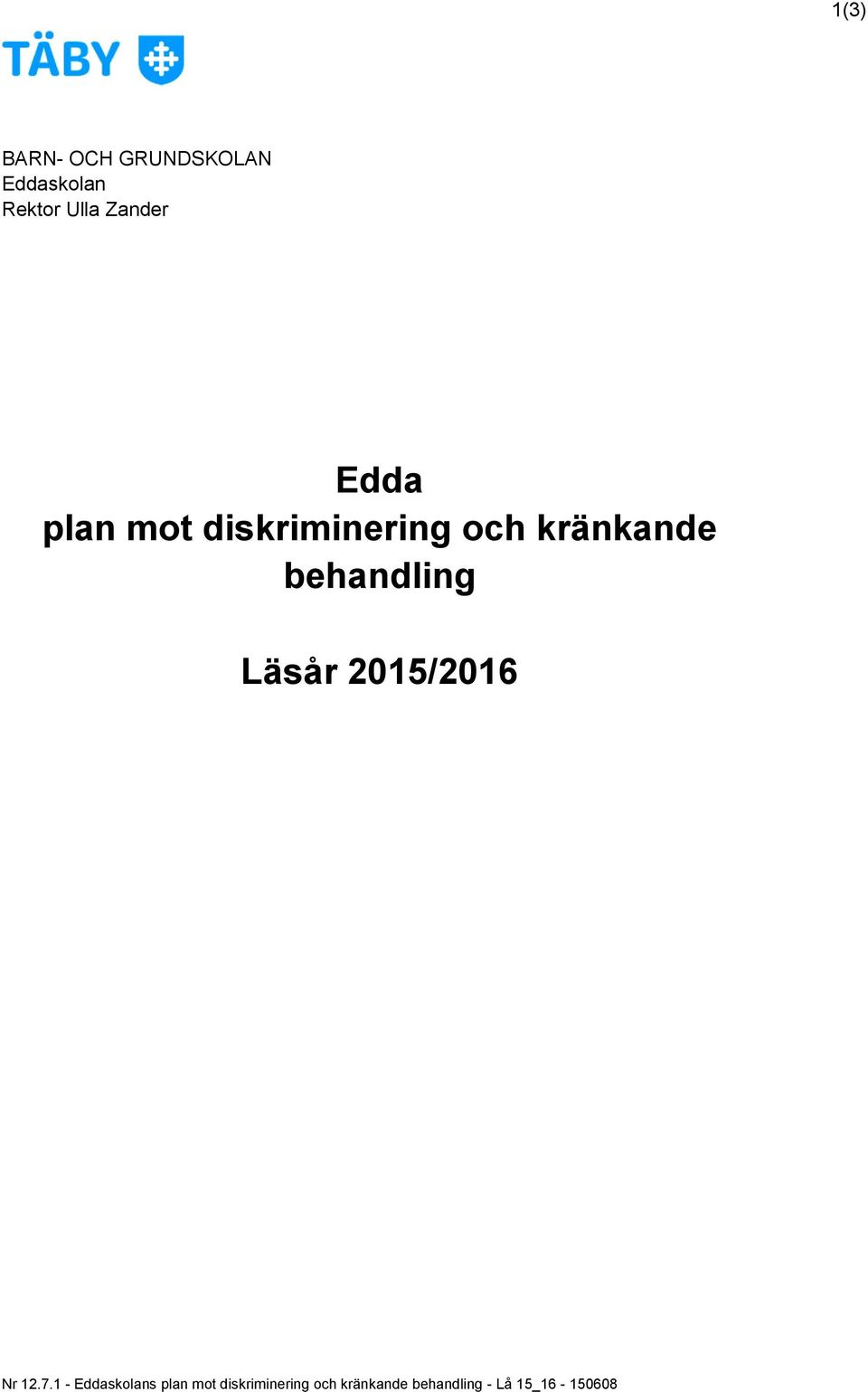 Edda plan mot diskriminering