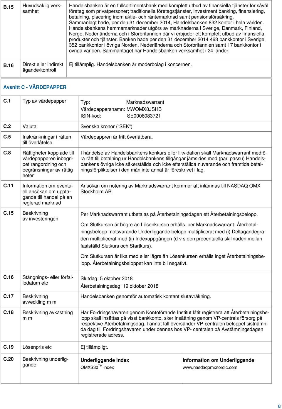 Handelsbankens hemmamarknader utgörs av marknaderna i Sverige, Danmark, Finland, Norge, Nederländerna och i Storbritannien där vi erbjuder ett komplett utbud av finansiella produkter och tjänster.