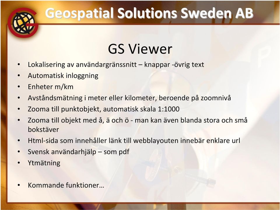 1:1000 Zooma till objekt med å, äoch ö-man kan även blanda stora och små bokstäver Html-sida som