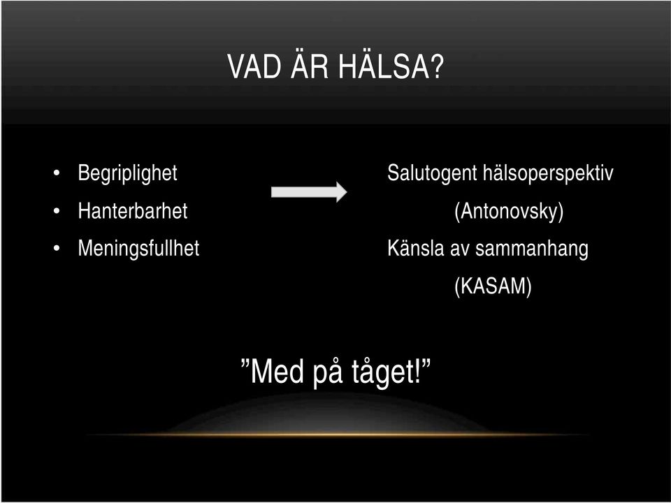 hälsoperspektiv Hanterbarhet