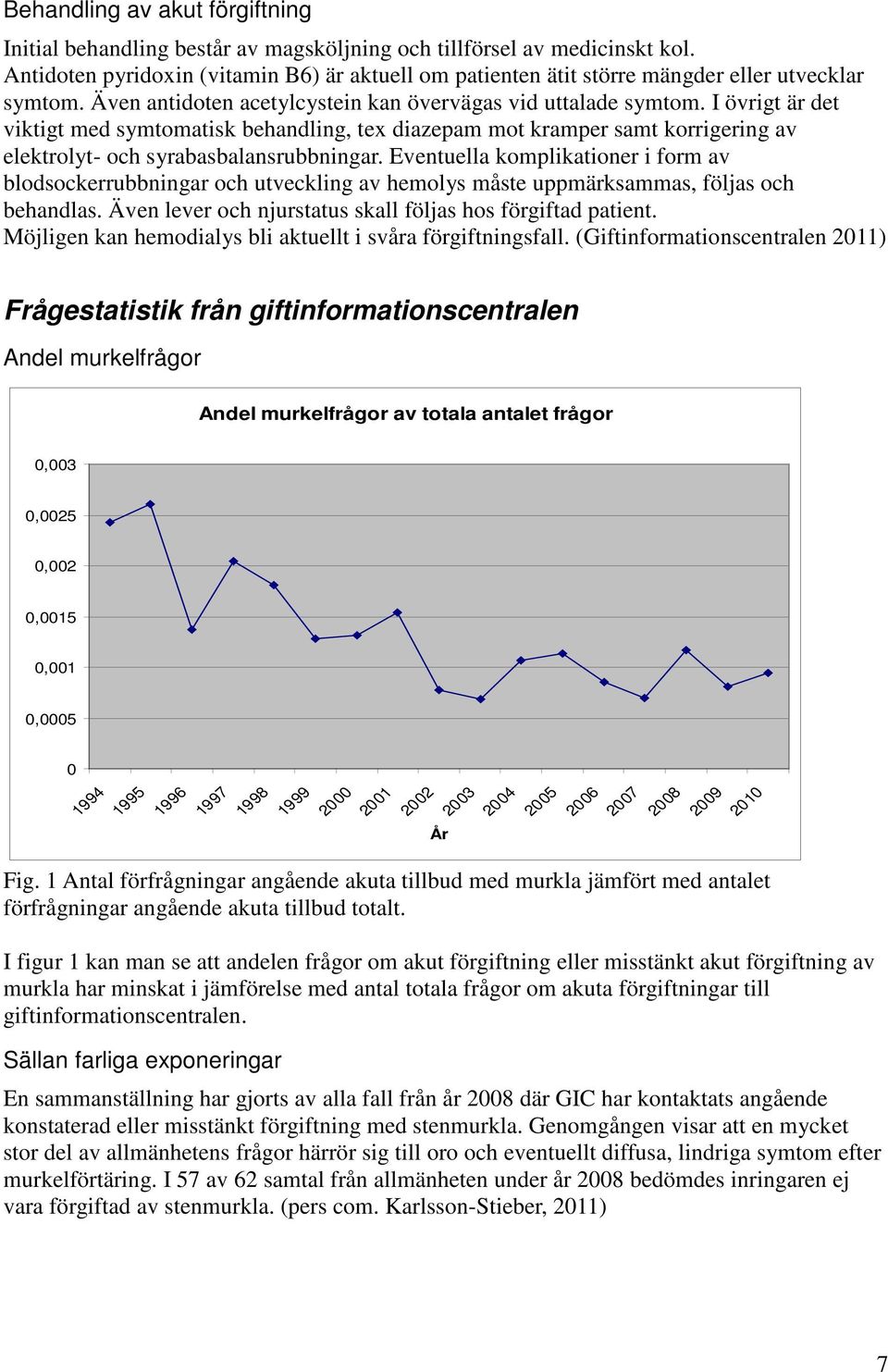 I övrigt är det viktigt med symtomatisk behandling, tex diazepam mot kramper samt korrigering av elektrolyt- och syrabasbalansrubbningar.