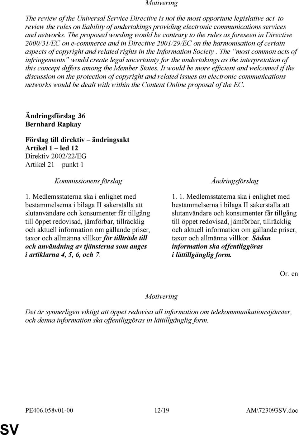 rights in the Information Society. The most common acts of infringements would create legal uncertainty for the undertakings as the interpretation of this concept differs among the Member States.