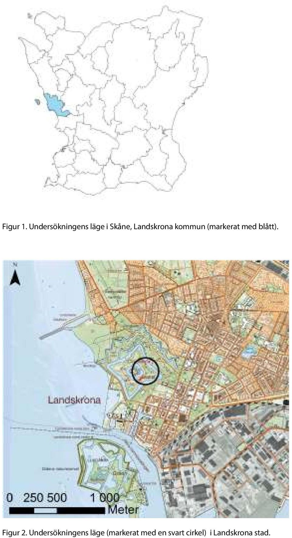 Landskrona kommun (markerat med blått).