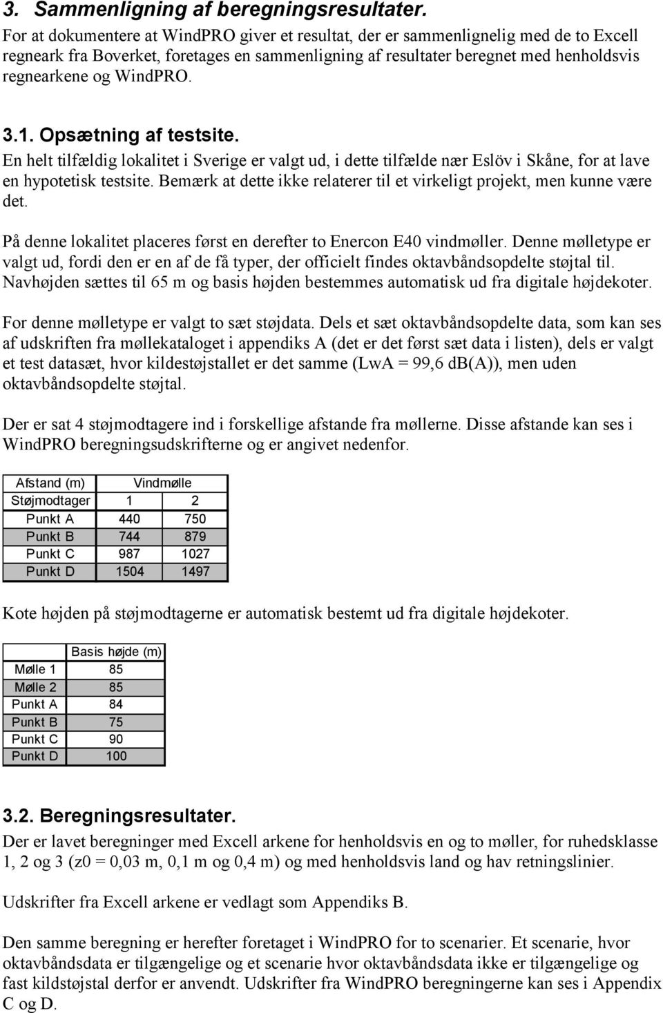 3.1. Opsætning af testsite. En helt tilfældig lokalitet i Sverige er valgt ud, i dette tilfælde nær Eslöv i Skåne, for at lave en hypotetisk testsite.