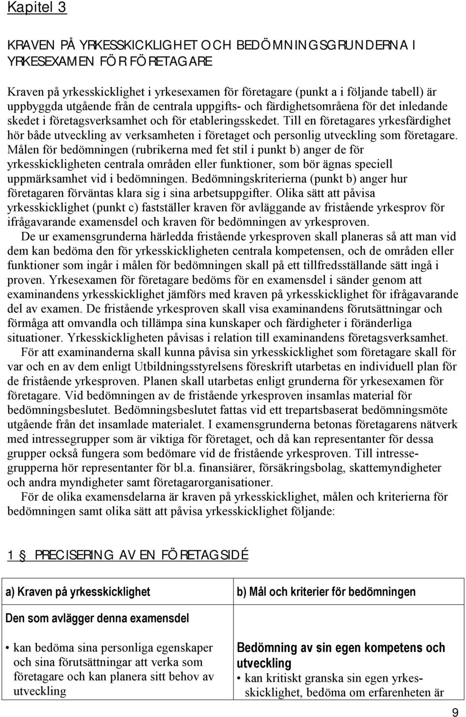 Till en företagares yrkesfärdighet hör både utveckling av verksamheten i företaget och personlig utveckling som företagare.