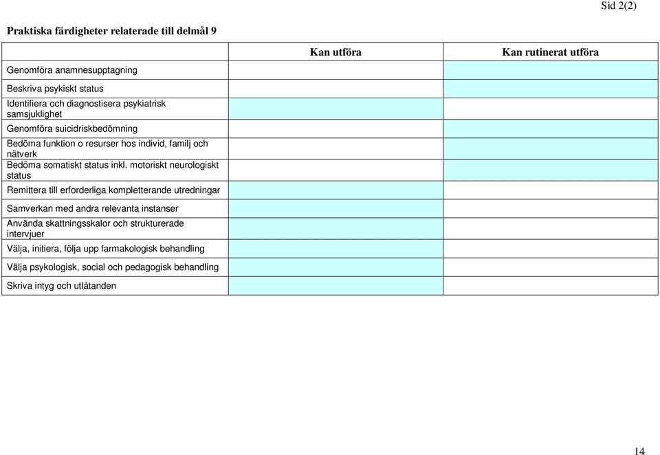 motoriskt neurologiskt status Remittera till erforderliga kompletterande utredningar Samverkan med andra relevanta instanser Använda skattningsskalor och