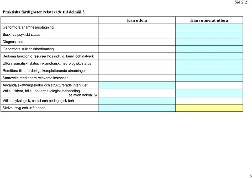 motoriskt neurologiskt status Remittera till erforderliga kompletterande utredningar Samverka med andra relevanta instanser Använda skattningsskalor