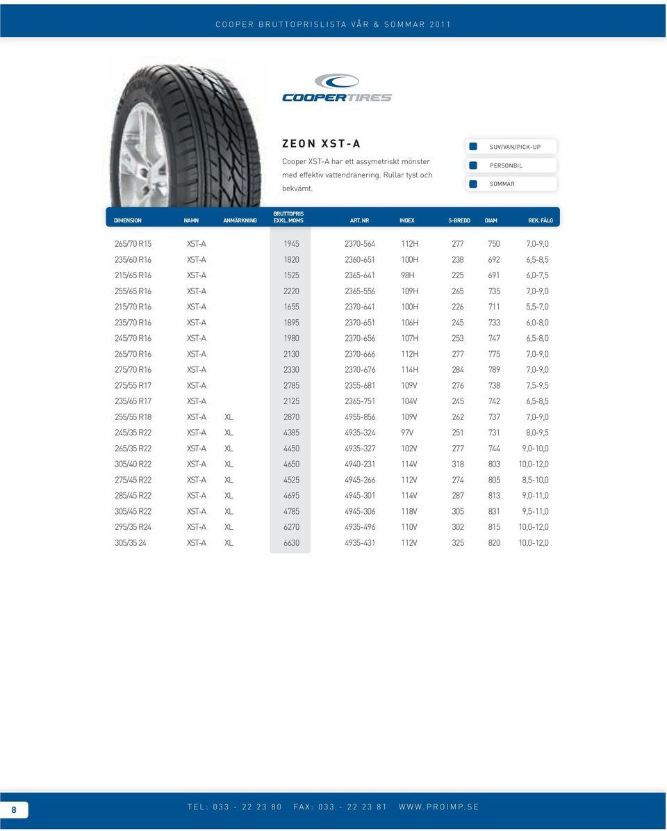 7,0-9,0 215/70 R16 XST-A 1655 2370-641 100H 226 711 5,5-7,0 235/70 R16 XST-A 1895 2370-651 106H 245 733 6,0-8,0 245/70 R16 XST-A 1980 2370-656 107H 253 747 6,5-8,0 265/70 R16 XST-A 2130 2370-666 112H