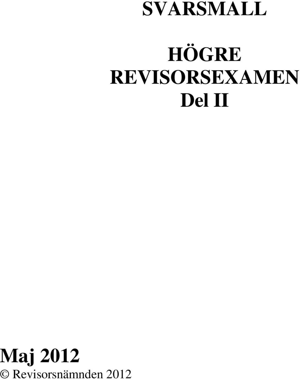 Del II Maj 2012