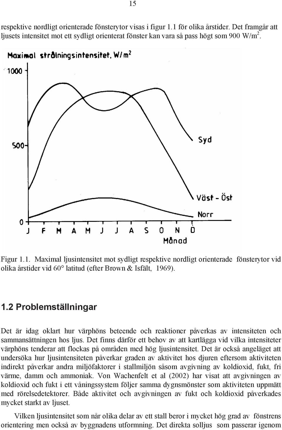 69). 1.2 Problemställningar Det är idag oklart hur värphöns beteende och reaktioner påverkas av intensiteten och sammansättningen hos ljus.
