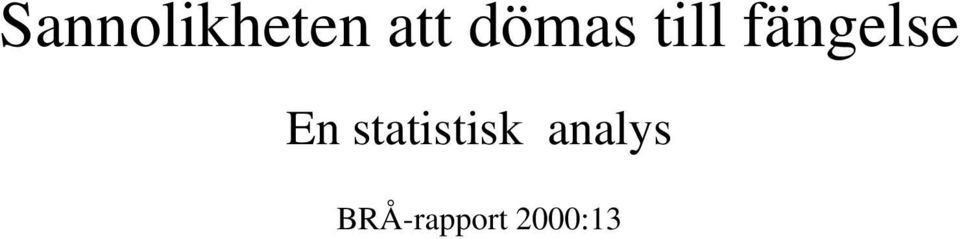 En statistisk