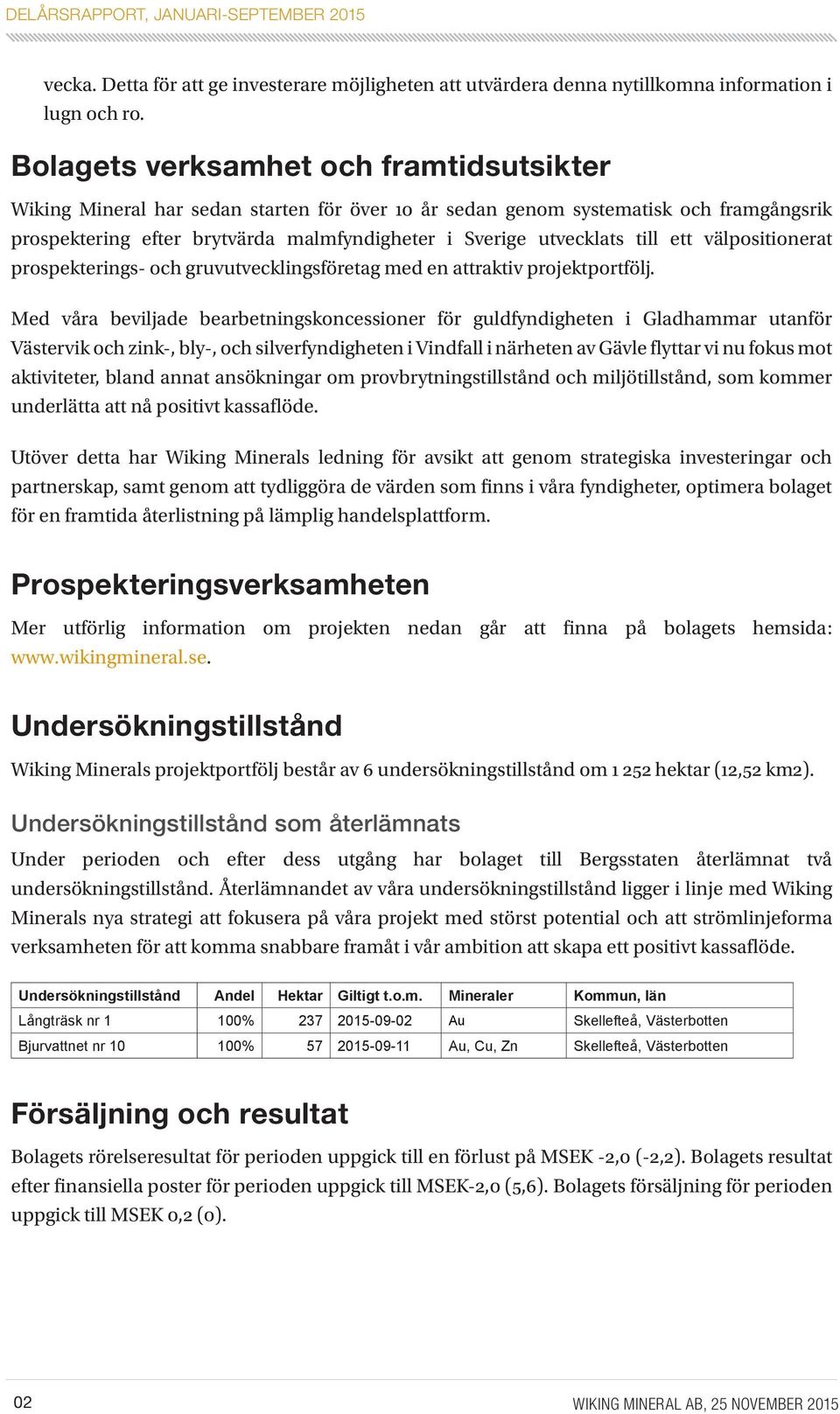 till ett välpositionerat prospekterings- och gruvutvecklingsfo retag med en attraktiv projektportfo lj.