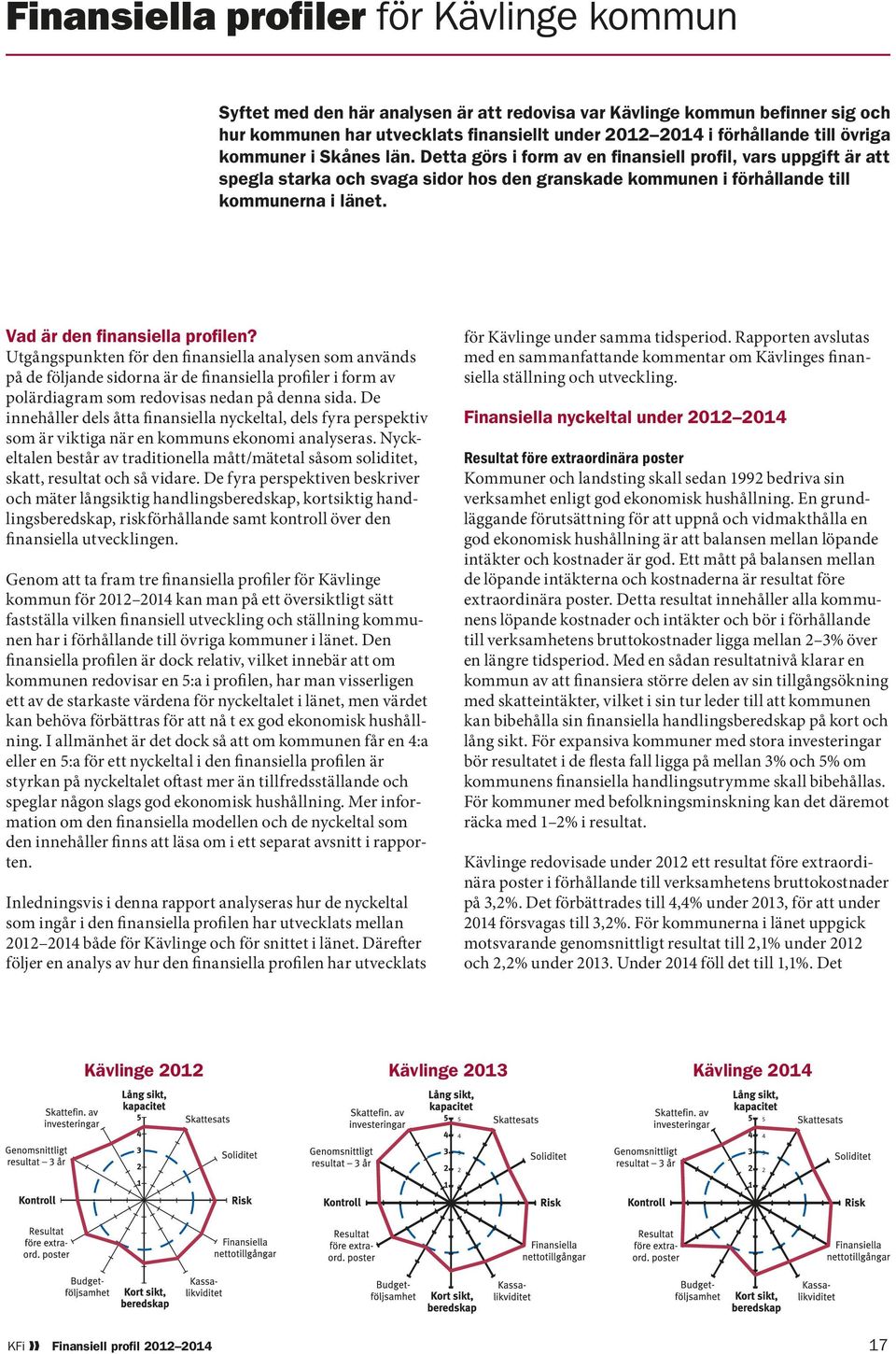 Vad är den finansiella profilen? Utgångspunkten för den finansiella analysen som används på de följande sidorna är de finansiella profiler i form av polärdiagram som redovisas nedan på denna sida.