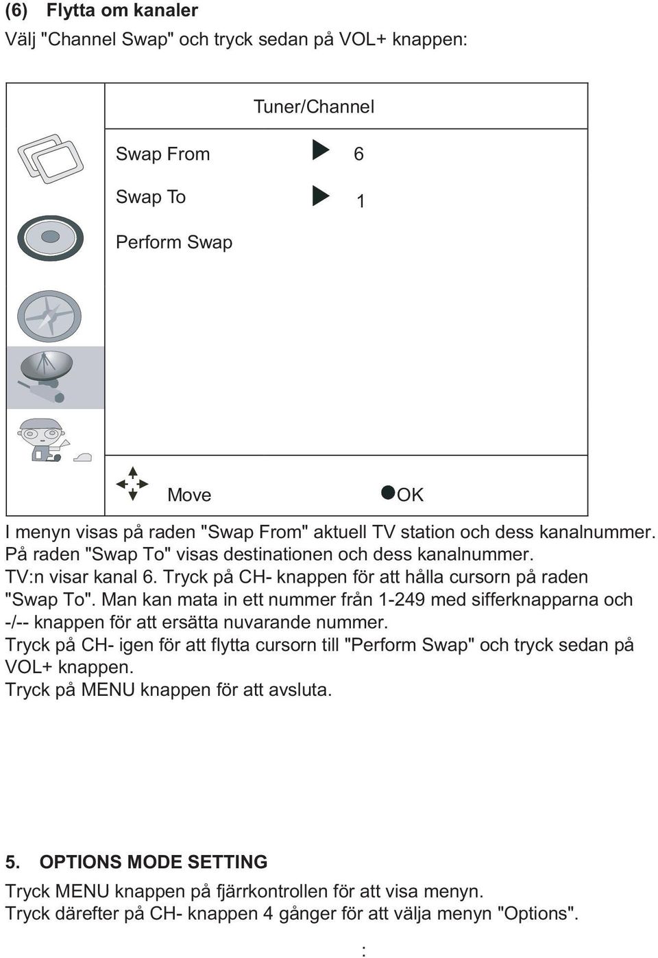 Man kan mata in ett nummer från 1-249 med sifferknapparna och -/-- knappen för att ersätta nuvarande nummer.