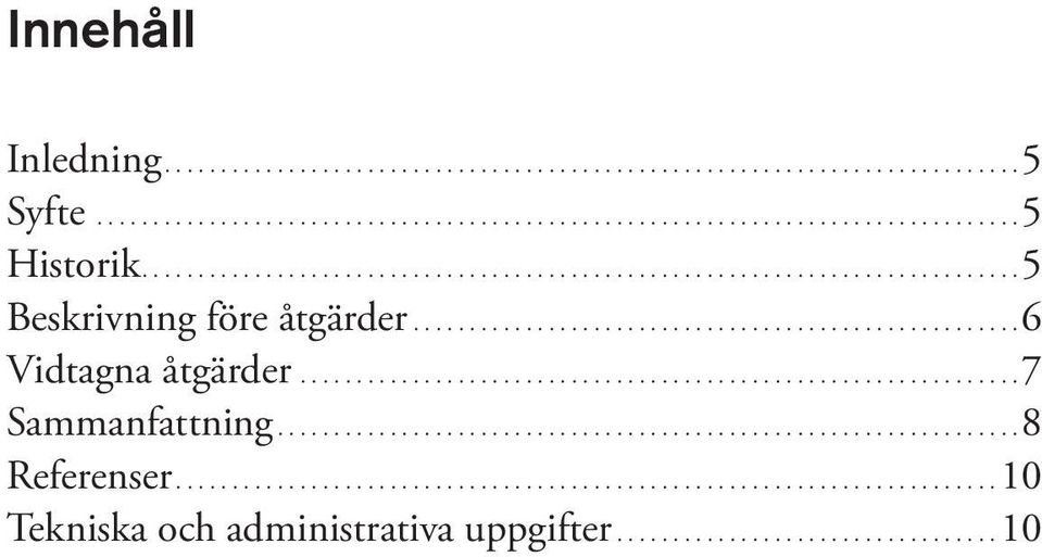 ..6 Vidtagna åtgärder...7 Sammanfattning.