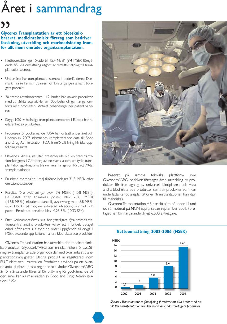 Under året har transplantationscentra i Nederländerna, Danmark, Frankrike och Spanien för första gången använt bolagets produkt.