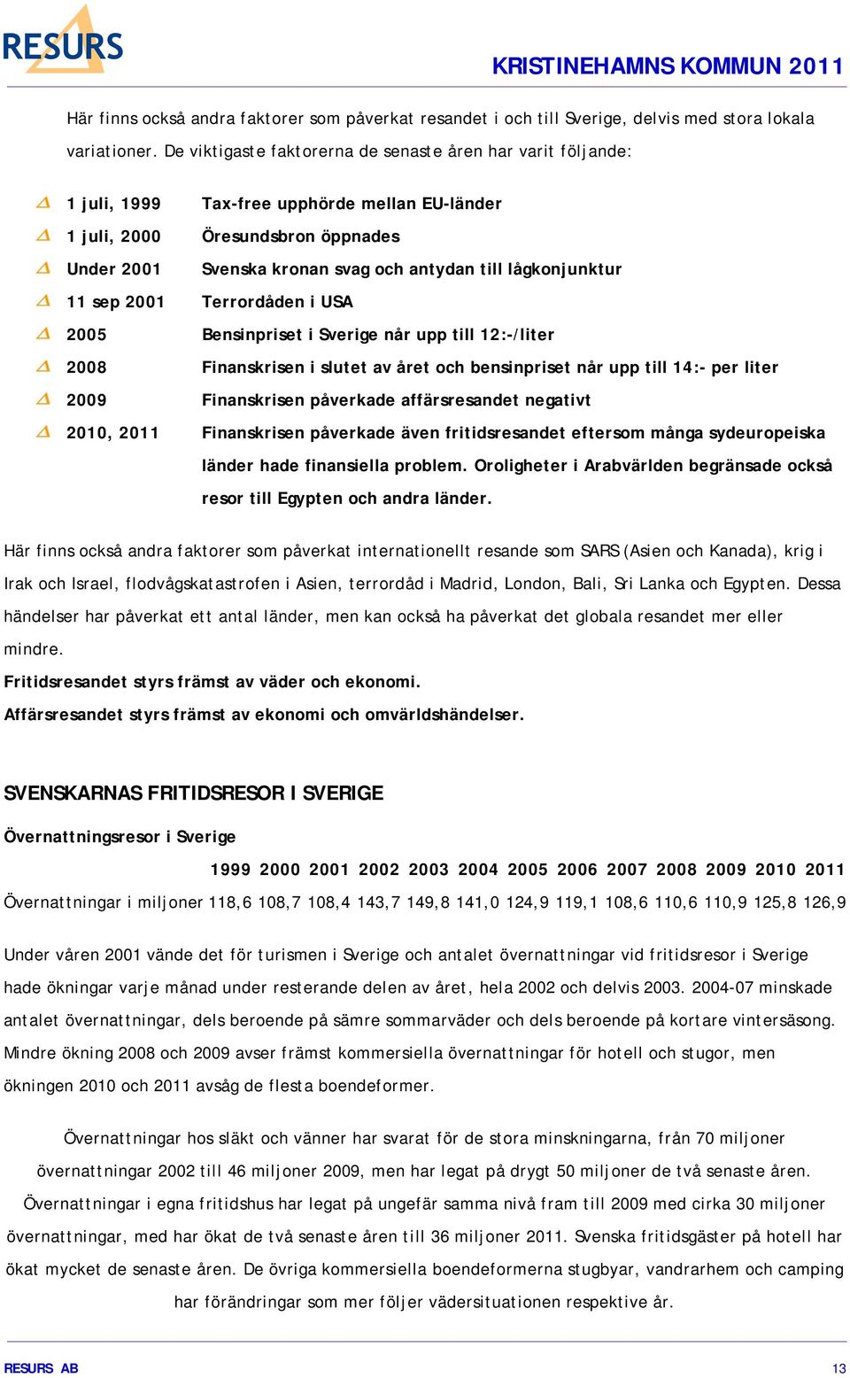 lågkonjunktur 11 sep 2001 Terrordåden i USA 2005 Bensinpriset i Sverige når upp till 12:-/liter 2008 Finanskrisen i slutet av året och bensinpriset når upp till 14:- per liter 2009 Finanskrisen