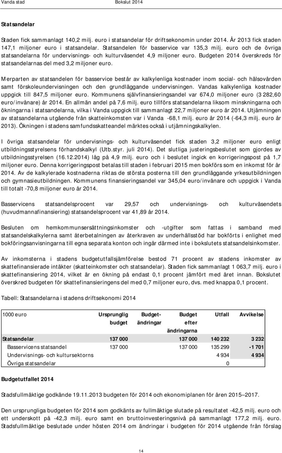 Merparten av statsandelen för basservice består av kalkylenliga kostnader inom social- och hälsovården samt förskoleundervisningen och den grundläggande undervisningen.