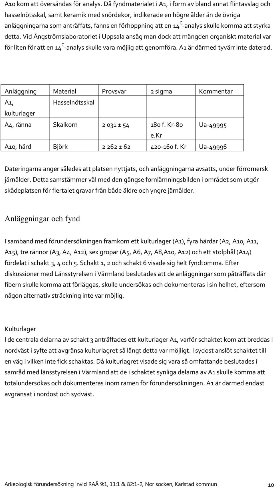 att en 14 C -analys skulle komma att styrka detta.
