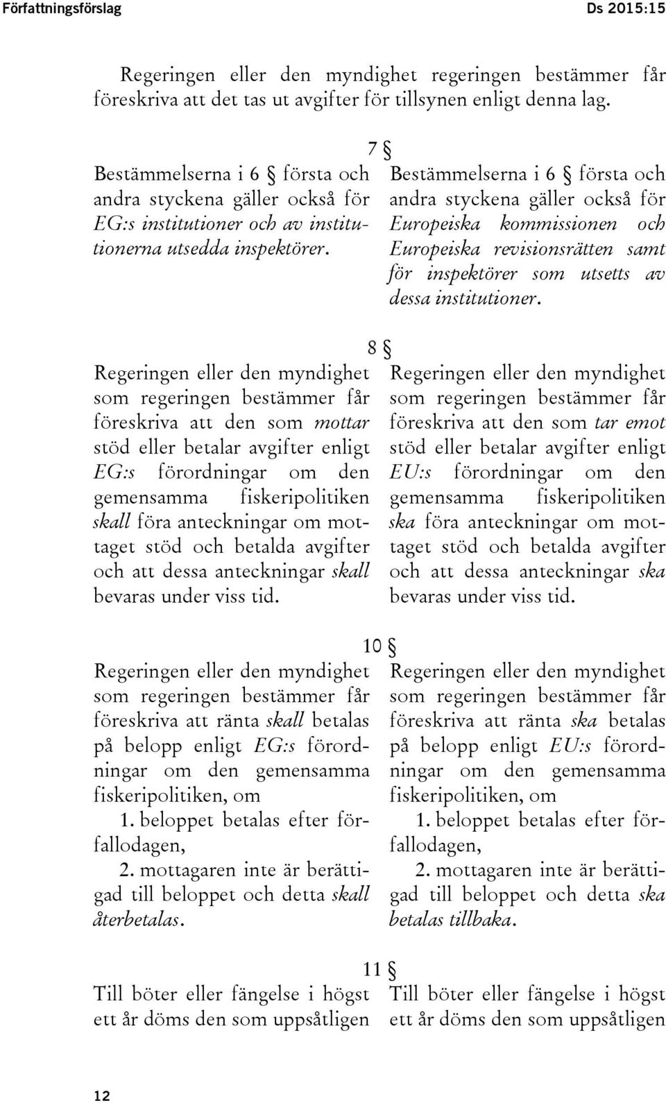 Regeringen eller den myndighet som regeringen bestämmer får föreskriva att den som mottar stöd eller betalar avgifter enligt EG:s förordningar om den gemensamma fiskeripolitiken skall föra