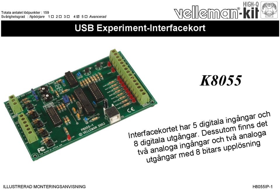 ingångar och 8 digitala utgångar.