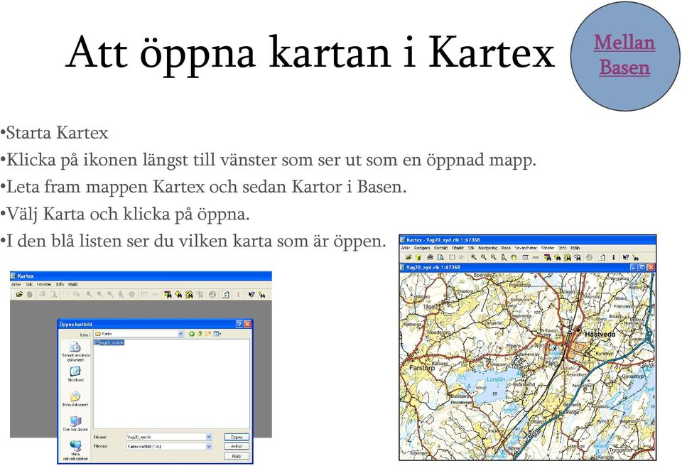 Leta fram mappen Kartex och sedan Kartor i.