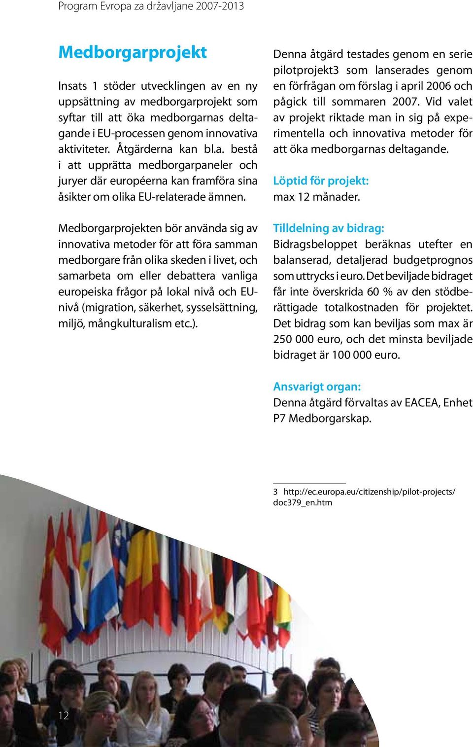 Medborgarprojekten bör använda sig av innovativa metoder för att föra samman medborgare från olika skeden i livet, och samarbeta om eller debattera vanliga europeiska frågor på lokal nivå och EUnivå